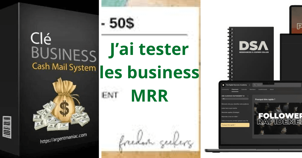 J’ai tester les business MRR