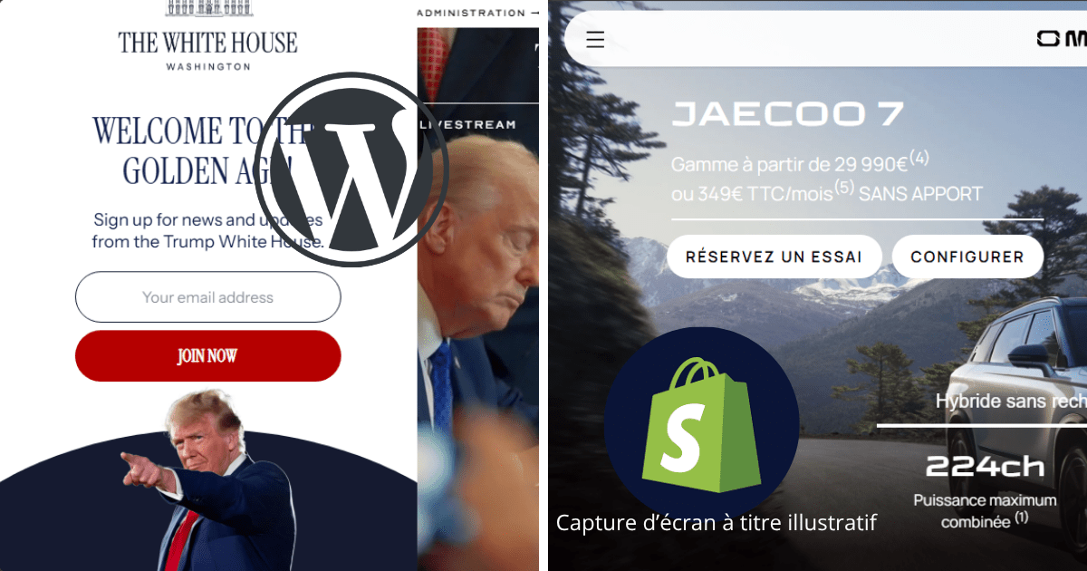 WordPress et Shopify dominent le web… même chez les grandes marques