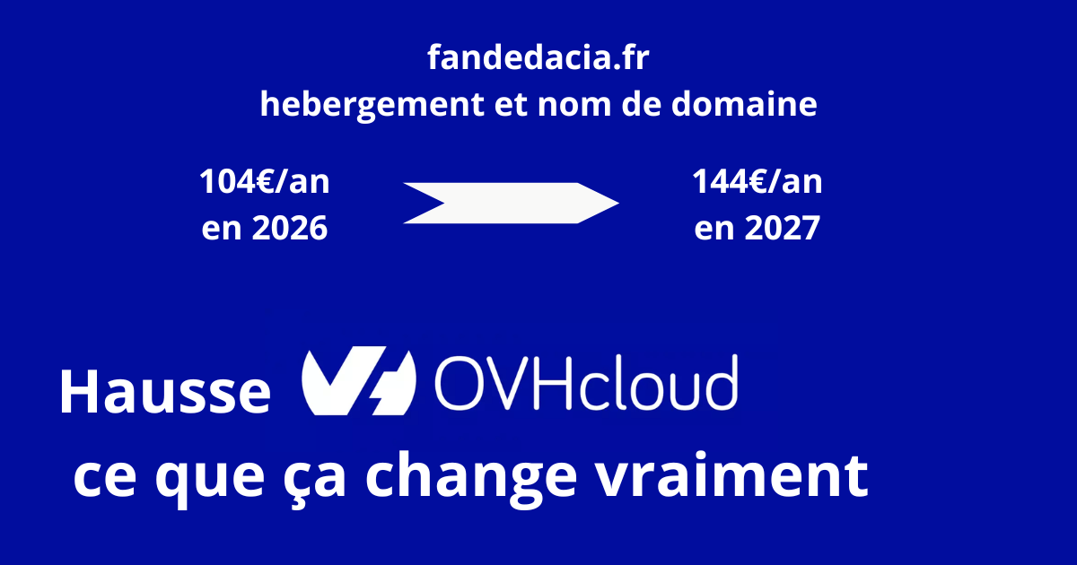 augmentation prix OVHcloud 2026 offre Pro
